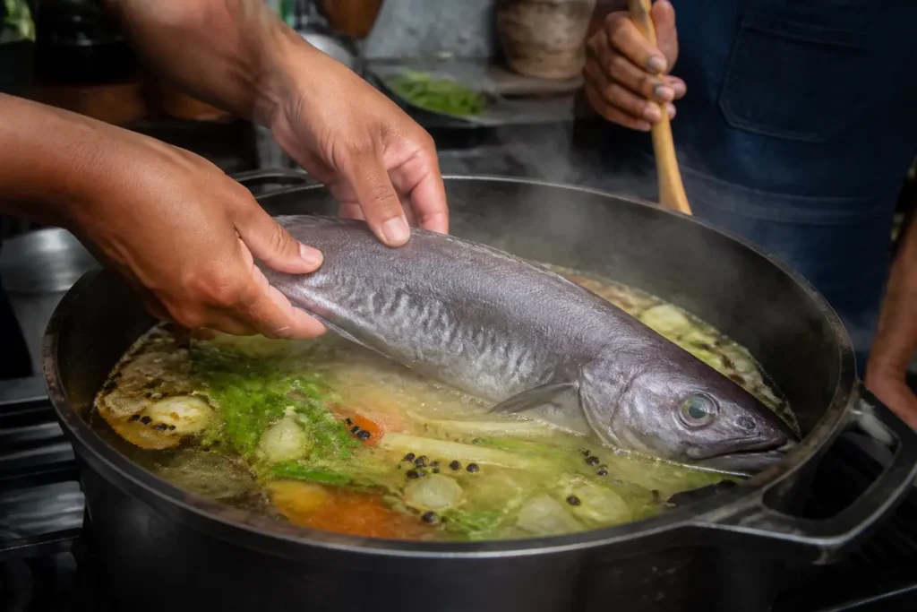 Cuisson roussette au court bouillon : temps et méthode